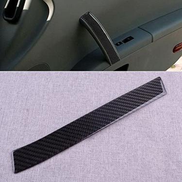 Imagem de JEZOE Guarnição do painel da maçaneta da porta do passageiro interior preto em fibra de carbono, apto para Nissan 350Z 2009 2008 2007 2006 2005 2004 2003