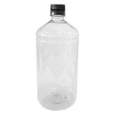 Imagem de Frasco PET Âmbar 500ml C/Tampa Lacre (10 Peças) (Cristal com preto)