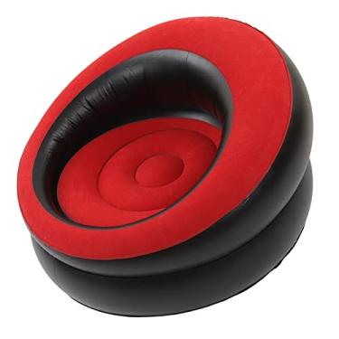 Imagem de Sofá Inflável, sofá de Ar Reunindo Cadeira Inflável Simples sofá Ultra Macio Saco de Feijão Cadeira para Sala de Estar Quarto Sala de Leitura Escritório Varanda Conjuntos de Futon (vermelho)