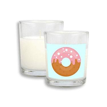 Imagem de Cera de incenso perfumada de vidro rosa com rosquinha para sobremesa doce