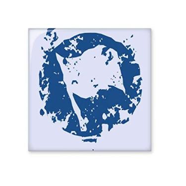 Imagem de Bandeira azul design de ilustração redonda azulejo de cerâmica brilhante decalque decorativo de tijolos esmaltados