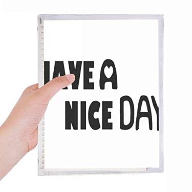 Imagem de Caderno com citação em inglês "Nice Day", diário de folhas soltas recarregáveis, artigos de papelaria