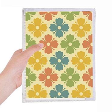 Imagem de Caderno de pétalas de grama com flores em cor de doce, diário de folhas soltas recarregável