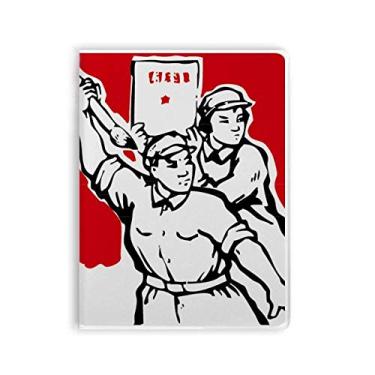 Imagem de Caderno de Papel Comunista Patriotismo Vermelho Capa Diário Capa Macia