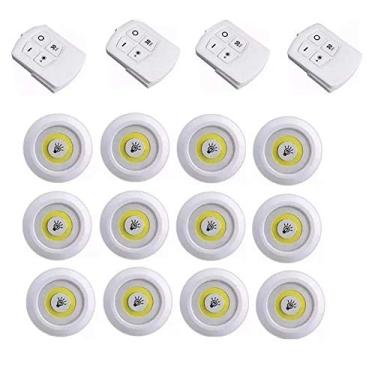 Imagem de Kit 12 Lampadas Spot Led Luminaria Sem Fio Remoto Controle 15w