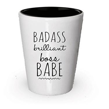 Imagem de Presente para copo de shot Babe Boss – Base de chefe – Badass Brilliant Boss Babe – Boss Lady – You Best Bossy – Birthday Christmas – Decoração de quarto para mesa de escritório – Ideia de presente única (1)