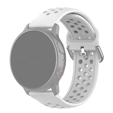 Imagem de Pulseira 20mm Sport Moderna compatível com Galaxy Watch Active 1 e 2 - Galaxy Watch 3 41mm - Galaxy Watch 42mm - Amazfit GTR 42mm - Amazfit Bip/GTS - Marca LTIMPORTS (Branco)