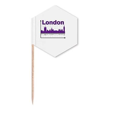 Imagem de Londres Contorno do Eixo da Cidade Bandeiras de Palitos de Cupcake Picks Festa Celebração