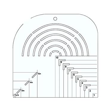 Imagem de Régua Gabarito Curva Quadrado Caixa Leite Canto Mitrado 20cm