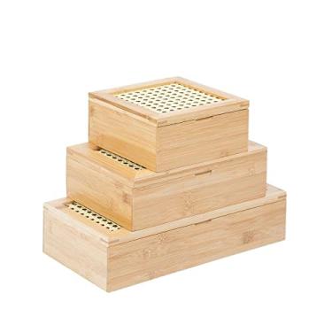 Imagem de Kit chá com caixa de bambu com palhinha 4/8 nichos 3pç-Oikos