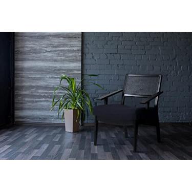 Imagem de Poltrona Decorativa Sala Vitrola Oppa Design - Preto e Tecido Azul Marinho