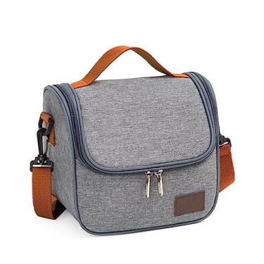 Imagem de Bolsa Lancheira Térmica Com Alça Para Marmita Trabalho Passeios Escola (Cinza)