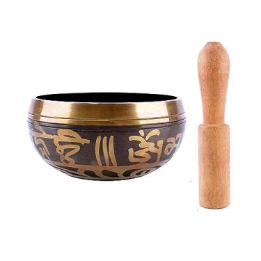 Imagem de Conjunto de tigelas tibetanas budistas budistas de 8,5 cm com bastão de madeira com som de madeira, meditação, ioga, meditação