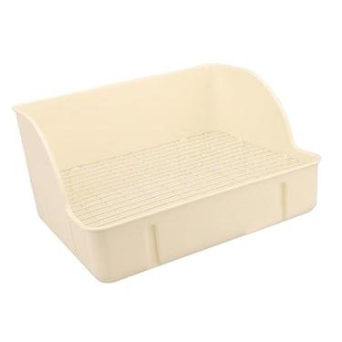 Imagem de WeiLaiKeQi Caixa de areia para coelho Potty Trainer Bandeja de areia para pequenos animais Comadre Canto Caixa de banheiro para animais de estimação Banheiro, BRANCO