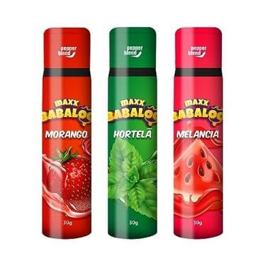 Imagem de Kit 3 Maxx Splash Bala Líquida 30g Pepper Blend - Preliminares Gel Comestível Sexshop (Hortelã/Melancia/Morango)