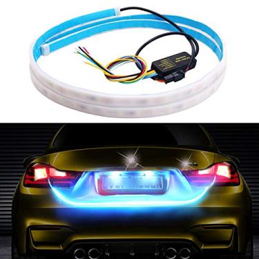 Imagem de Lâmpadas de seta de freio traseiras com faixa de LED para carro Tipo de fluxo azul gelo vermelho amarelo branco, acessórios de decoração de porta traseira (60 polegadas)