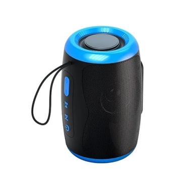 Imagem de Caixa de som TSN-1 sem fio portátil - Alto-falantes Bluetooth 5.3 - FM estéreo -Entrada cartão SD - Entrada USB - Modo Aux - Impermeável para ao ar livre - Som HiFi - Função TWS - Azul