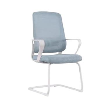 Imagem de WAOCEO Cadeira de escritório simples e moderna cadeira giratória de escritório para funcionários cadeira de escritório lombar cadeira de computador moda com cadeira de malha colorida cadeira de computador (cor: caneca azul grande)