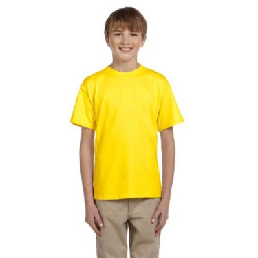 Imagem de Hanes Youth 142 g. Camiseta ComfortBlend EcoSmart 50/50, Amarelo, X-Large