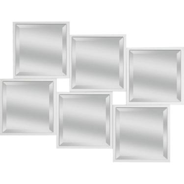 Imagem de Espelho Degrau Mini com 6 unidades 30x30cm POP39 BW Quadros Branco