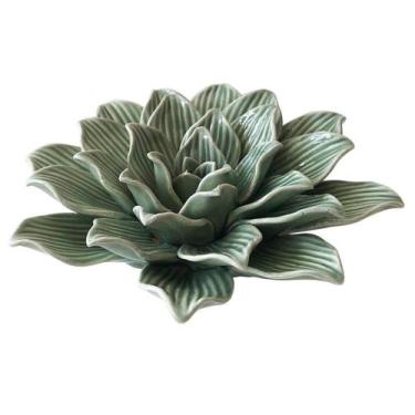 Imagem de Adorno Flor Decorativa Ceramica Verde 13cm Dl0059 Btc