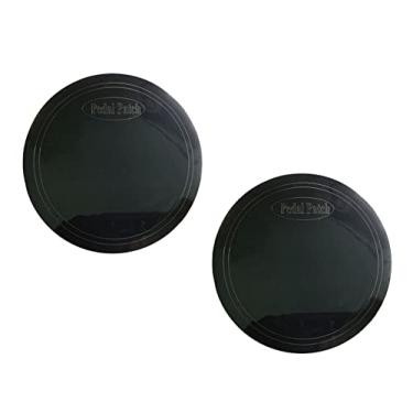 Imagem de TUOREN Patch de pedal único adesivo protetor de cabeça de bateria para peças Durm Kick Bass (preto)