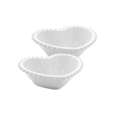 Imagem de Jogo bowls em porcelana Wolff Coração Beads 2 peças branco