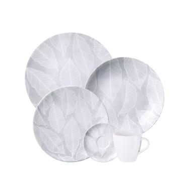 Imagem de Aparelho de Jantar 20 peças Tramontina Arbo em Porcelana Decorada - Cinza 
