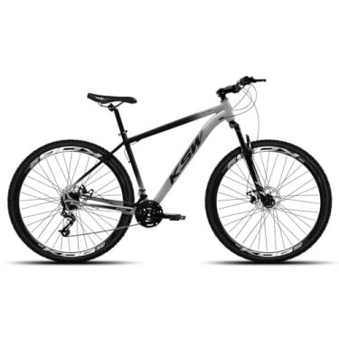 Imagem de Bicicleta Mountain Bike Aro 29 KSW XLT 100 com 21 Marchas Freio a Disco Mecanico Suspensão,17,Cinza Degradê Preto