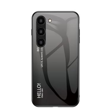 Imagem de MZCHENYI Capa para celular Lenovo Z5s, dez estilos de cores, vidro líquido leve, toque nu, à prova de explosão, resistente ao desgaste e a arranhões, capa de telefone gradiente moderna cinza