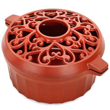 Imagem de 1MORE Vaporizador de fogão a lenha - umidificador de fogão a lenha ferro fundido com revestimento de esmalte de porcelana, panela a vapor de lareira, resistente à ferrugem, decoração interna doméstica, capacidade de 2,5 litros, vermelho