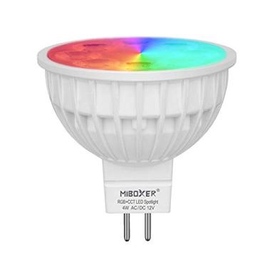 Imagem de LGIDTECH FUT104 Miboxer 4W MR16 Led 2,4 GHz Lâmpada Holofote GU5.3 Soquete AC/DC 12 V RGB+CCT Cor e Temperatura Variável Regulável, Mas Lâmpada única não funcionaria. Controlador e cubo são vendidos separadamente
