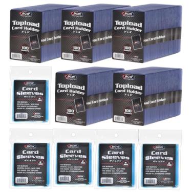 Imagem de BCW Capas de cartão e toploaders para combo de cartas - 500 unidades | Top Loaders premium e mangas centavos sem ácido | Ótimo para futebol, Magic: The Gathering, Pokémon e protetores de cartão de