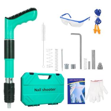 Imagem de SZITW Ferramenta de fixação de parede de unhas Máquina de unhas de alta pressão Manual de aço Força da máquina de unhas ajustável para casa DIY Carpintaria Parede de cimento