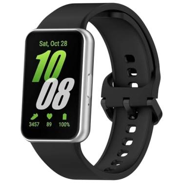 Imagem de Pulseira De Silicone Premium Compatível Com Galaxy Fit 3 Sm-R390 (Preto)