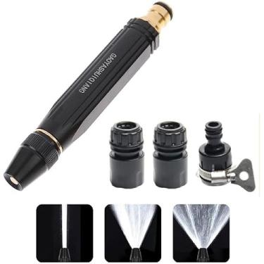 Imagem de Bico De Mangueira Esguicho Alta Pressão 3 Em 1 + Conector Kit 4 Pçs - YODHE