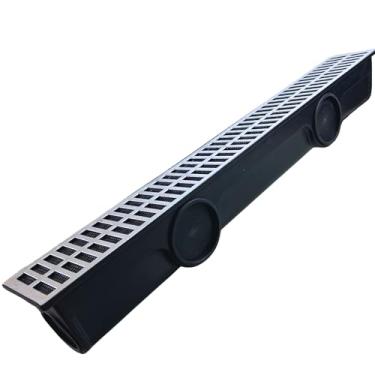 Imagem de Ralo Linear 15x100 Grelha Alumínio Caixa coletora de Água pluvial 6 saídas anti inseto