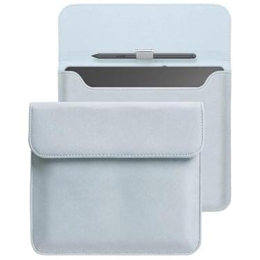 Imagem de Capa de couro PU impermeável à prova de choque bolsa protetora bolsa de transporte para Kindle Scribe 10,2 polegadas (Kobo Elipsa 10.3, azul)