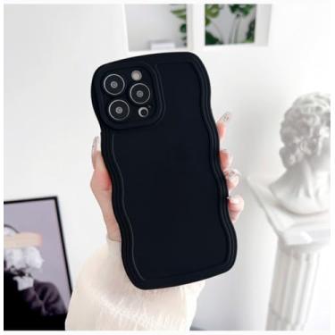 Imagem de Capa de telefone com corrente de anel de pulso Frosting Wave para Samsung A55 A23 A53 A34 5g A31 Galaxy S23 S22 S24 Capa traseira de proteção ultramacia, preta única, Galaxy M34 5G