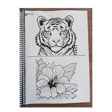 Imagem de Caderno de Colorir Com 200 Desenhos Variados Vol.1 Para Adulto Em Folha A4-2 Desenhos Por Página