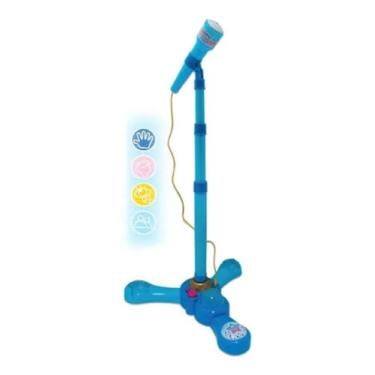 Imagem de Importway Microfone Infantil Com Pedestal Luzes E Som Moderno Azul
