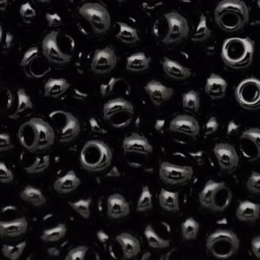 Imagem de Miçanga Miçangão 6/0=4,1mm Preciosa Jablonex 50g Cores Leitosas Guias Brajás Colares Pulseiras Umbanda e Candomblé (Preto)