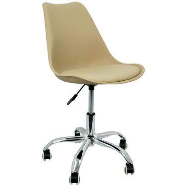 Imagem de Cadeira Leda Office Luisa Saarinen Estofada Base Giratória Cromada - L