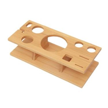 Imagem de DimyFew Conjunto de Coqueteleira com Suporte de Madeira, Organizador de Acessórios para Garrafas, Suporte para Ferramentas de Barman, Suporte para Kits de Bar