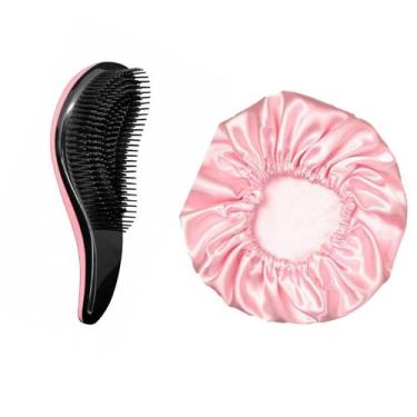 Imagem de Kit Toca Cetim Anti Frizz + Escova Pente Mágica Para Cabelo - E-Fcs St