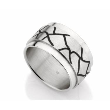 Imagem de Anel de aço inoxidável masculino rommanel laser 210101, 32, Preto