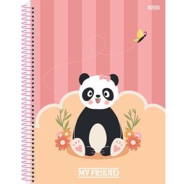 Imagem de Caderno Pequeno (ESPIRAL) 1/4 Ursinho Panda My Friend 80 Folhas Capa D