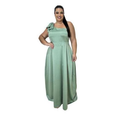 Imagem de Vestido Festa Longo Plus Size De Um Ombro Só Laço + Gravata - Lia Bent
