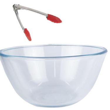 Imagem de Saladeira em vidro Borosilicato 1,4 L  18x9 cm  com pegador - Utensili