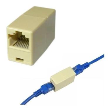 Imagem de Emenda Cabo De Rede Extensão Internet Adaptador Rj45 Fêmea - Generica